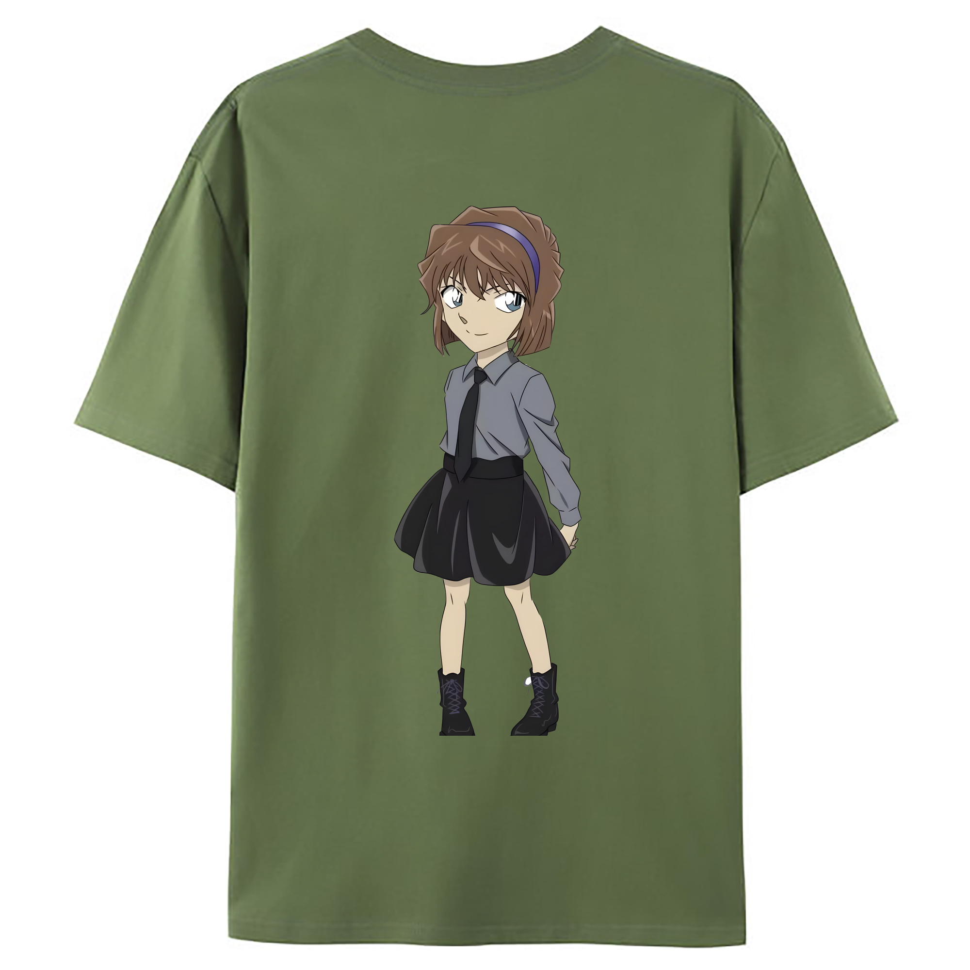 （画像用） 名探偵コナン 灰原 哀 はいばら あい Detective Conan Anita Hailey、Vi Graythorn Haibara Ai 綿100％ メンズ半袖Tシャツ（バックプリント） 通気性